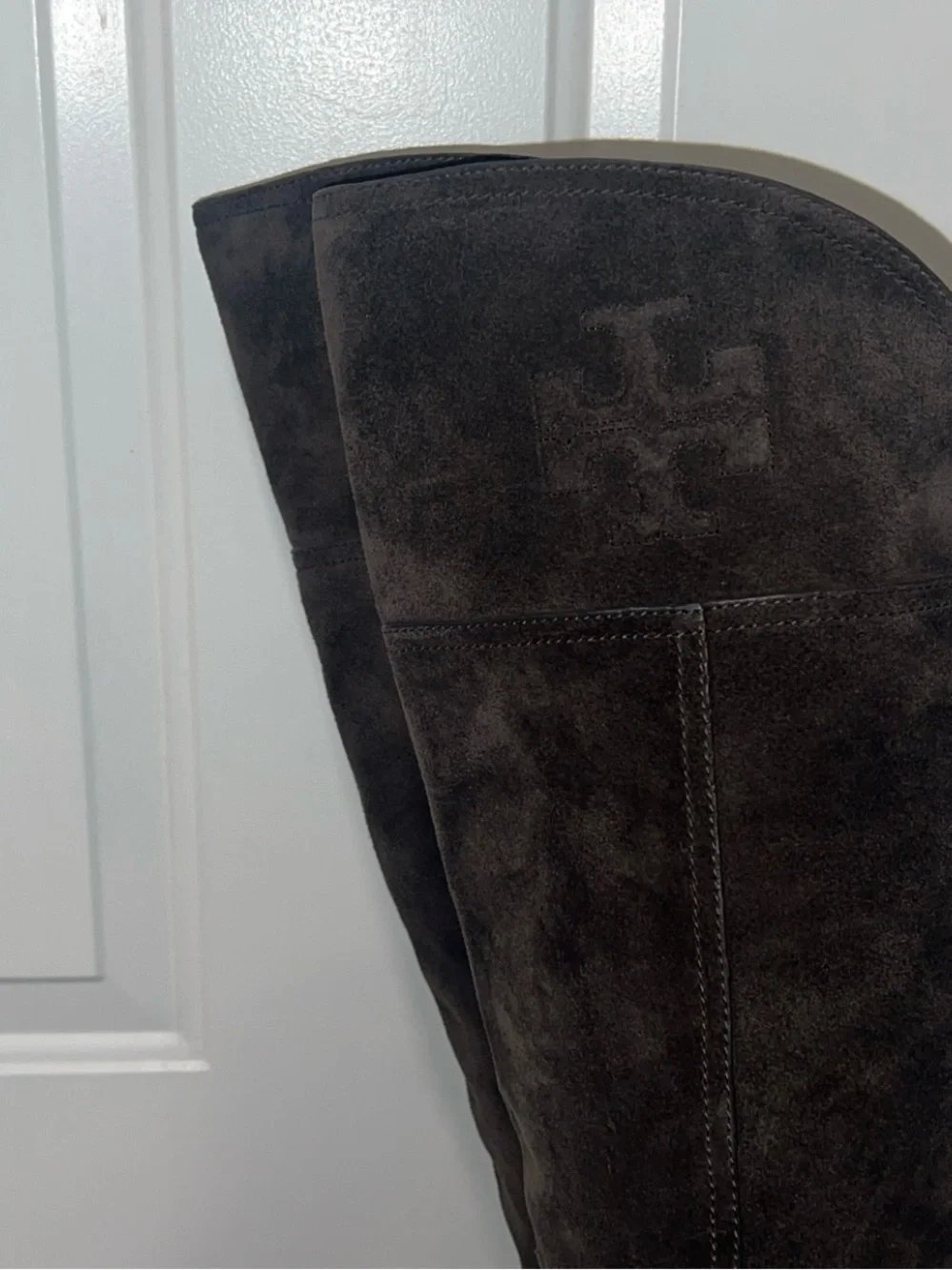 TORY BURCH Simone Dark Brown Suede Over-the-Knee Boots